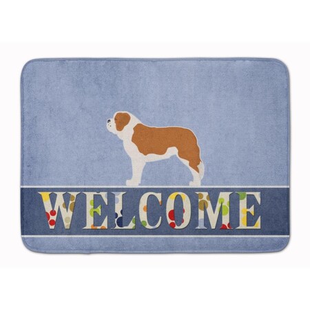 Carolines Treasures Saint Bernard Welcome Machine Washable Memory Foam Mat BB5580RUG